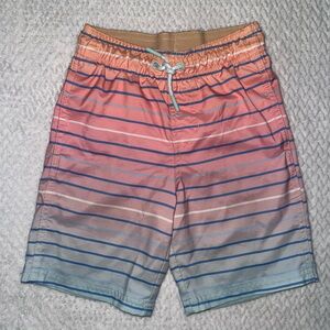 Cat & Jack Orange and Blue Striped Swim Shorts